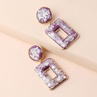 1 Pair IG Style Nordic Style Exaggerated Rectangle Hollow Out Inlay Alloy Resin Gold Plated Drop Earrings main image 5