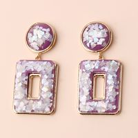 1 Pair IG Style Nordic Style Exaggerated Rectangle Hollow Out Inlay Alloy Resin Gold Plated Drop Earrings main image 6