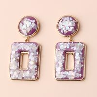 1 Paire Style IG Style Nordique Exagéré Rectangle Évider Incruster Alliage Résine Plaqué Or Boucles D'oreilles main image 6