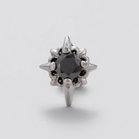 1 Piece Vintage Style Solid Color Inlay Stainless Steel Zircon Ear Studs main image 8