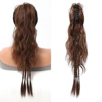 Women's Sweet Brown Casual Holiday Birthday Chemical Fiber Long Curly Hair Ponytail Wig Clips main image 2