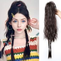 Women's Sweet Brown Casual Holiday Birthday Chemical Fiber Long Curly Hair Ponytail Wig Clips main image 7