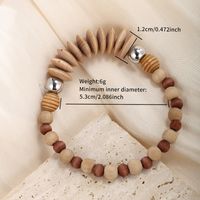 Chinoiserie Retro Classic Style Geometric Round Wooden Beads Wood Beaded Women's Bracelets main image 2