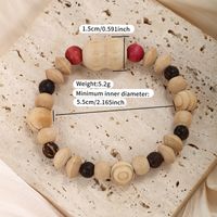 Chinoiserie Retro Classic Style Geometric Round Wooden Beads Wood Beaded Women's Bracelets sku image 1