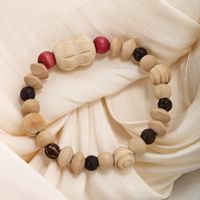 Chinoiserie Retro Classic Style Geometric Round Wooden Beads Wood Beaded Women's Bracelets main image 4