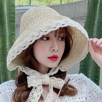 Women's Vacation Color Block Curved Eaves Sun Hat main image 10