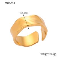 Titanium Steel 18K Gold Plated Elegant Simple Style Solid Color Plating Open Rings Rings sku image 1