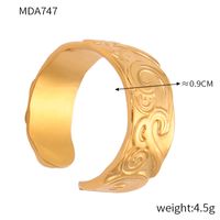 Titan Stahl 18 Karat Vergoldet Elegant Einfacher Stil Einfarbig Überzug Offener Ring Ringe sku image 4