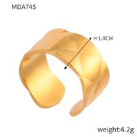 Titanium Steel 18K Gold Plated Elegant Simple Style Solid Color Plating Open Rings Rings sku image 2