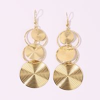 1 Pair IG Style Exaggerated Modern Style Circle Round Metal Gold Plated Drop Earrings main image 4