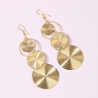 1 Pair IG Style Exaggerated Modern Style Circle Round Metal Gold Plated Drop Earrings main image 5