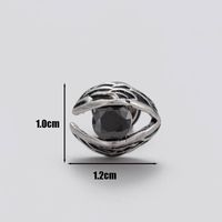 1 Piece Vintage Style Solid Color Inlay Stainless Steel Zircon Ear Studs main image 3