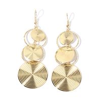 1 Pair IG Style Exaggerated Modern Style Circle Round Metal Gold Plated Drop Earrings sku image 1