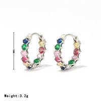 1 Pair Simple Style Geometric Inlay Stainless Steel Zircon White Gold Plated Gold Plated Earrings main image 2