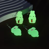 1 Pair IG Style Cute Rabbit Luminous Arylic Resin Drop Earrings main image 1
