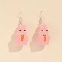 1 Pair IG Style Cute Rabbit Luminous Arylic Resin Drop Earrings main image 4