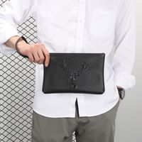 Men's Animal Leather Zipper Clutch Bag main image 1
