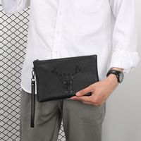 Men's Animal Leather Zipper Clutch Bag main image 3