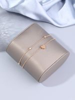 IG Style Heart Shape Solid Color Alloy Chain Inlay Rhinestones Gold Plated Women's Bracelets main image 1