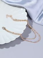 IG Style Heart Shape Solid Color Alloy Chain Inlay Rhinestones Gold Plated Women's Bracelets main image 6