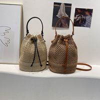Women's Straw Solid Color Classic Style String Handbag main image 1