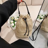 Women's Straw Solid Color Classic Style String Handbag main image 3