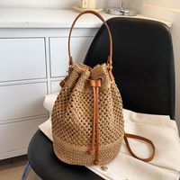 Women's Straw Solid Color Classic Style String Handbag main image 2