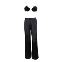Travel Selfie Women's Sexy Solid Color Spandex Polyester Flowers Pants Sets Pants Sets main image 4