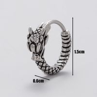 1 Piece Vintage Style Simple Style Snake Dragon Stainless Steel Ear Studs main image 3