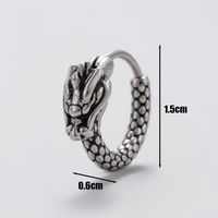 1 Piece Vintage Style Simple Style Snake Dragon Stainless Steel Ear Studs main image 4