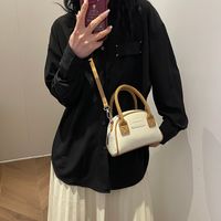 Women's Pu Leather Color Block Streetwear Sewing Thread Zipper Handbag sku image 1