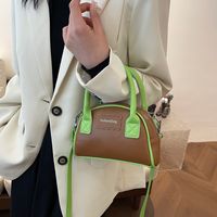 Women's Pu Leather Color Block Streetwear Sewing Thread Zipper Handbag sku image 3