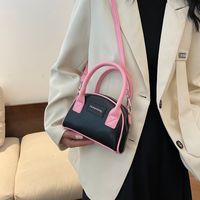 Women's Pu Leather Color Block Streetwear Sewing Thread Zipper Handbag sku image 4