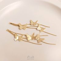 1 Piece Copper 14K Gold Plated 18K Gold Plated Butterfly Polished Hook Earring Findings main image 1