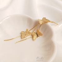 1 Piece Copper 14K Gold Plated 18K Gold Plated Butterfly Polished Hook Earring Findings main image 2