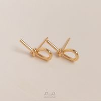 1 Pair 10 * 5mm 11 * 5mm 16.8*6.5 Copper 14K Gold Plated Knot Polished Hook Earring Findings main image 4