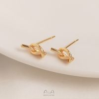 1 Pair 10 * 5mm 11 * 5mm 16.8*6.5 Copper 14K Gold Plated Knot Polished Hook Earring Findings sku image 1