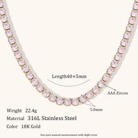 Titanium Steel 18K Gold Plated Elegant Glam Geometric Zircon Necklace sku image 8