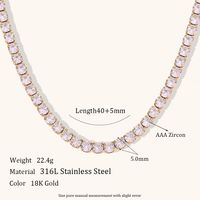 Titanium Steel 18K Gold Plated Elegant Glam Geometric Zircon Necklace main image 2