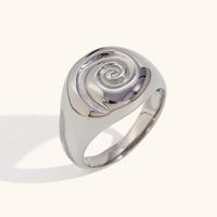 Stainless Steel 18K Gold Plated Casual Retro Swirl Pattern Rings main image 4