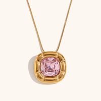 Stainless Steel Titanium Steel 18K Gold Plated Casual Simple Style Geometric Zircon Rings Earrings Necklace sku image 4