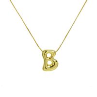Copper 18K Gold Plated Simple Style Letter Plating Pendant Necklace sku image 2
