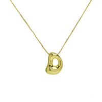 Copper 18K Gold Plated Simple Style Letter Plating Pendant Necklace sku image 4