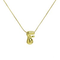 Copper 18K Gold Plated Simple Style Letter Plating Pendant Necklace sku image 6