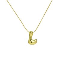 Copper 18K Gold Plated Simple Style Letter Plating Pendant Necklace sku image 11