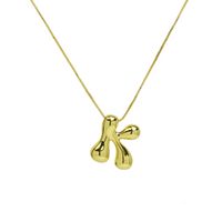 Copper 18K Gold Plated Simple Style Letter Plating Pendant Necklace sku image 10