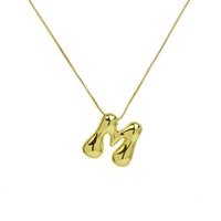 Copper 18K Gold Plated Simple Style Letter Plating Pendant Necklace sku image 12