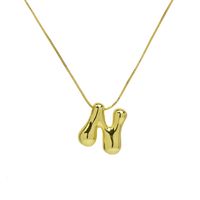 Copper 18K Gold Plated Simple Style Letter Plating Pendant Necklace sku image 13