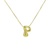 Copper 18K Gold Plated Simple Style Letter Plating Pendant Necklace sku image 15