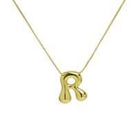 Copper 18K Gold Plated Simple Style Letter Plating Pendant Necklace sku image 17